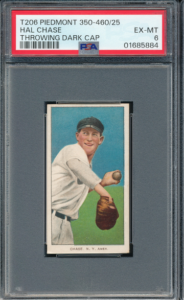 T206 Piedmont 460 Hal Chase (Dark Cap/Throwing) PSA 6