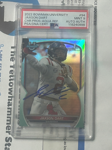 2022 Jaxon Dart on card autograph #199/299