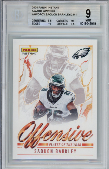 2024 Panini Instant Award Winners Saquon Barkley Offensive Player of the Year BGS 9