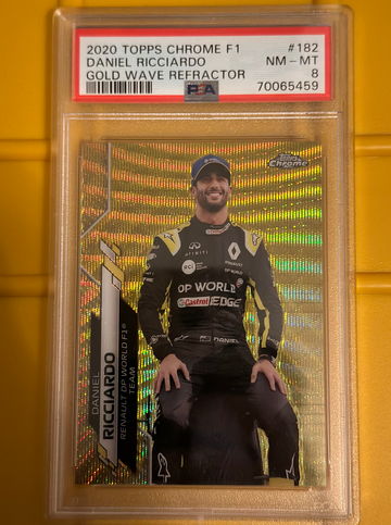 2020 Topps Chrome Formula 1 F1 Daniel Ricciardo Portrait Gold Wave /50 PSA 8 182