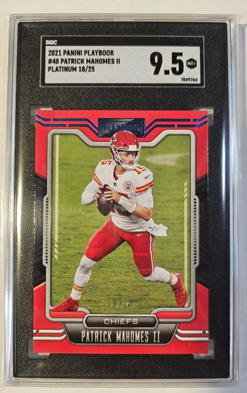 Patrick Mahomes 2021 Panini Playbook Platinum blue SGC 9.5 /25 
