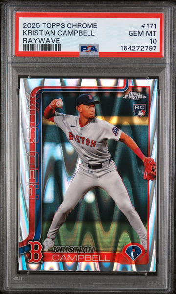 2025 Topps Chrome Kristian Campbell Rookie Card RC Raywave PSA 10