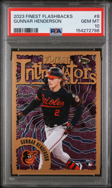 2023 Topps Finest Flashbacks Gunnar Henderson RC Rookie Card Intimidators PSA 10