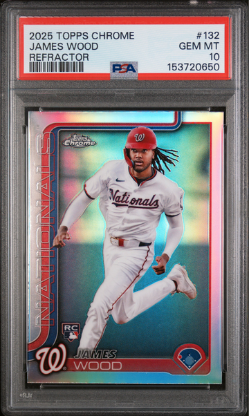 2025 Topps Chrome James Wood RC Rookie Refractor PSA 10