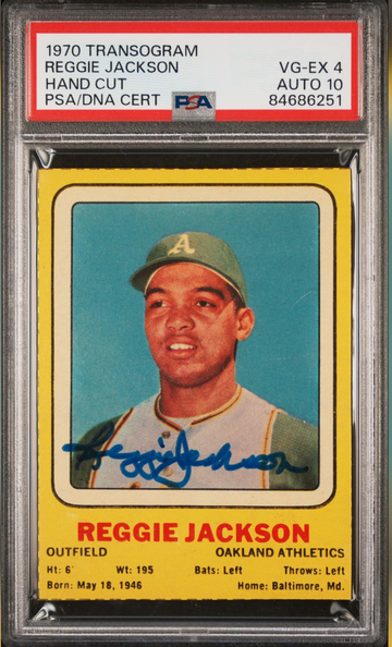 1970 Transogram Reggie Jackson Autograph PSA 4 Auto 10