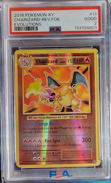 2016 Pokémon XY Evolutions: Charizard – Reverse Foil #11 (PSA 2)