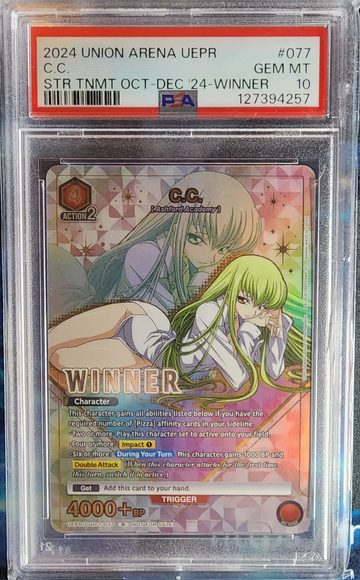 2024 Union Arena Code Geass: C.C. [Store Winner Promo] – #077 (PSA 10)