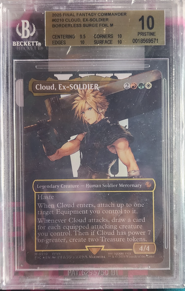 2025 MTG x Final Fantasy: Cloud, Ex-SOLDIER #0202 Borderless Surge Foil – BGS 10 PRISTINE