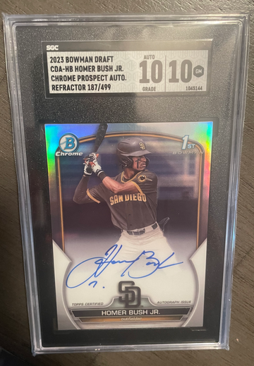 2023 Bowman Draft Homer Bush refractor auto /499 SGC 10/10