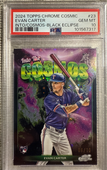 2024 TOPPS CHROME COSMIC EVAN CARTER INTO/COSMOS-BLACK ECLIPSE