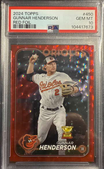 2024 TOPPS GUNNAR HENDERSON RED FOIL PSA GEM MT 10