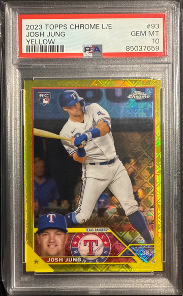 2023 TOPPS CHROME L/E JOSH JUNG YELLOW #93 GEM MT 10