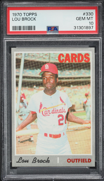 1970 Topps #330 Lou Brock PSA 10