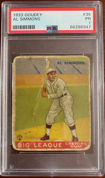 1933 Goudey Al Simmons PSA 1