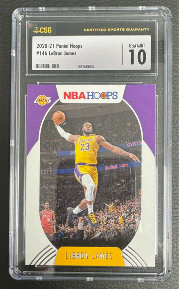 2020 Panini NBA Hoops Lebron James #146 Graded CSG/CGC GEM MINT  10 Lakers 