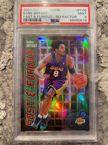 2001 Topps Chrome Fast and Furious Refractor Kobe Bryant PSA9