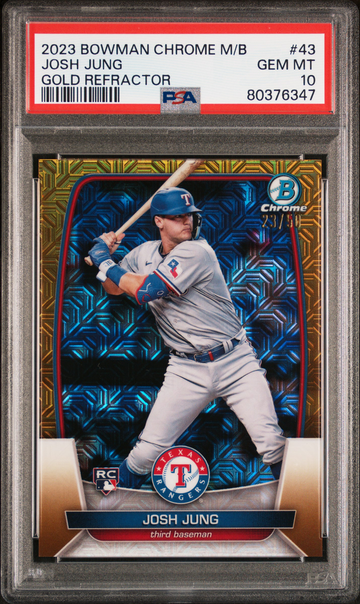 2023 Bowman Chrome Josh Jung Mega Box Gold Refractor /50 PSA 10