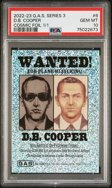 2022 G.A.S. Series 3 D.B. Cooper 1/1 Cosmic Foil Prism GAS Card