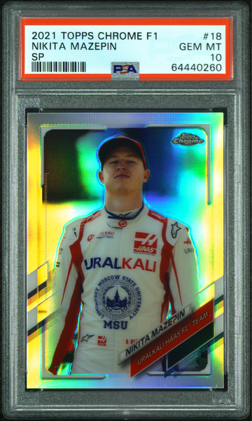 2021 Topps Chrome F1 Nikita Mazepin SP IV Image Variation PSA #18