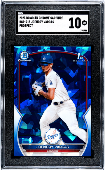 2023 Bowman Chrome Sapphire Joendry Vargas 1st Prospect RC Rookie Dodgers