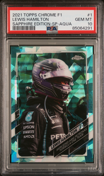 2021 Topps Chrome Sapphire F1 Lewis Hamilton Aqua /99 Image Variation IV SP SSP #1 Mercedes
