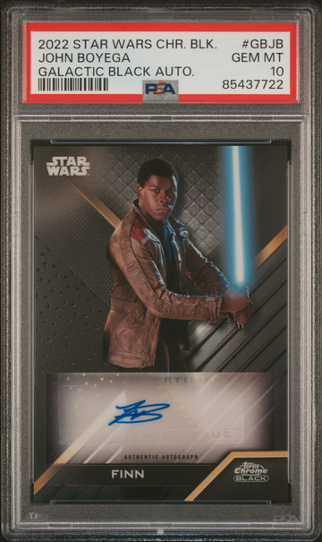 2022 Topps Chrome Black Star Wars John Boyega Finn Galactic Black Auto 