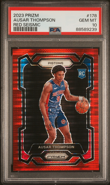 2023 Panini Prizm Ausar Thompson Red Seismic Rookie /299 Pistons RC Color Match