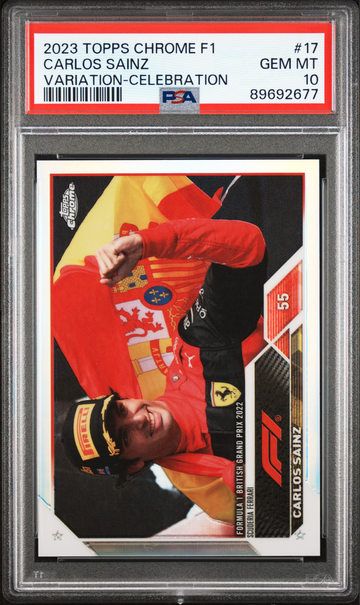 2023 Topps Chrome F1 Carlos Sainz Image Variation Celebration SP IV SSP #17 Formula 1