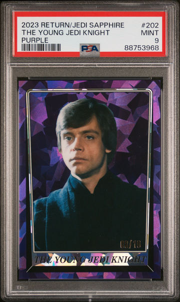 2023 Star Wars Return of the Jedi Sapphire #202 Purple /10 R2-D2 The Young Jedi Knight Luke Skywalker PSA 9
