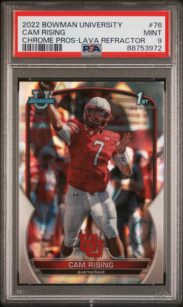 2022 Bowman Chrome University U Cam Rising 1st Rookie RC Lava Refractor /100 #76 Utah PSA 9