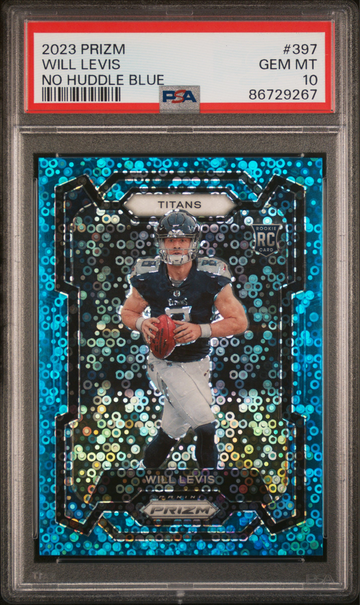 2023 Panini Prizm Will Levis Rookie No Huddle Blue Prizm /95 #397 Titans Color Match PSA 10