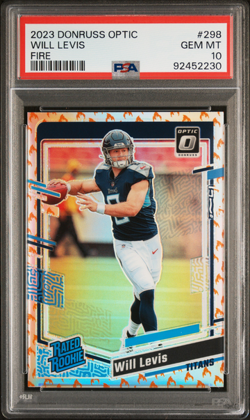 2023 Donruss Optic Will Levis Fire Emoji Prizm Rookie RC SP SSP #298 PSA 10 Titans 