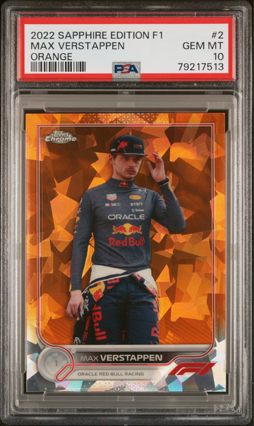 2022 Topps Chrome Sapphire F1 Max Verstappen Dutch Orange /25 PSA 10 #2 Red Bull Racing Formula 1