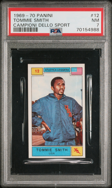 1969-70 Panini Campioni Dello Sport Tommie Smith Track & Field USA PSA 7 #12 Italian