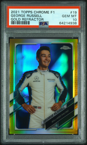 2021 Topps Chrome F1 George Russell Gold Refractor /50 PSA 10 Formula 1 #19