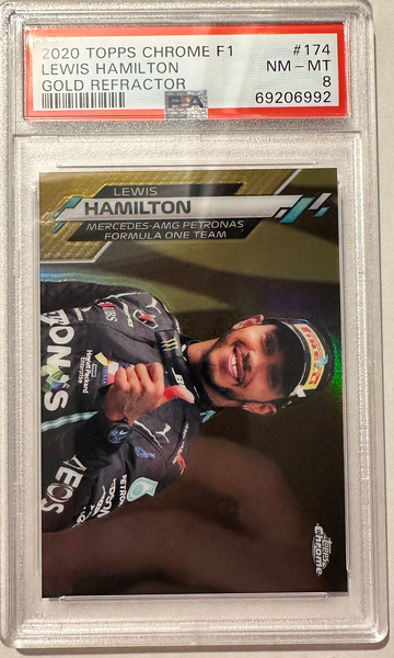 2020 Topps Chrome F1 Lewis Hamilton Gold Refractor /50 #174 Formula 1 PSA 8
