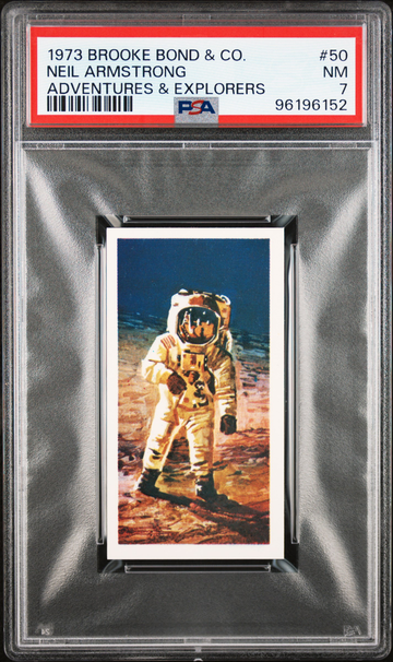 1973 Brooke Bond & Co Adventures & Explorers Neil Armstrong Astronaut PSA 7 #50 NASA