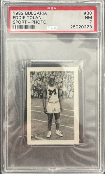 1932 Bulgaria Sport Photos Eddie Tolan #30 Track & Field PSA 7 Cigarette Card 