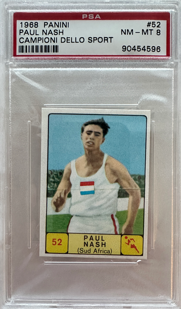 1968 Panini Campioni Dello Sport Paul Nash Track & Field #52 PSA 8