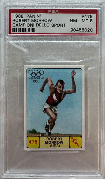 1968 Panini Campioni Dello Sport Robert Bobby Morrow Track & Field #478 PSA 8