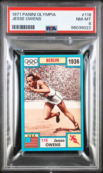 1971 Panini Olympia Jesse Owens Track & Field #118 PSA 8