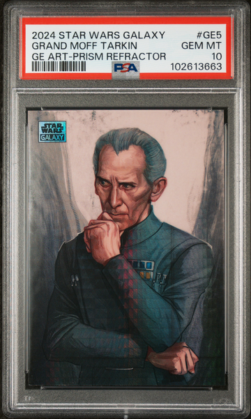 2024 Topps Star Wars Galaxy Grand Moff Tarkin Prism Refractor /75 #GE-5 Galactic Empire Art PSA 10