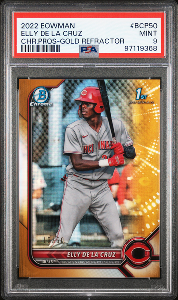 2022 Bowman Chrome Elly De La Cruz Gold Refractor /50 1st Prospect Rookie RC BCP50