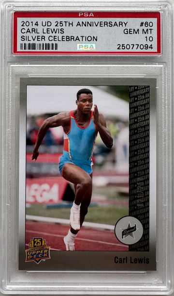 2014 Upper Deck 25th Anniversary Carl Lewis Silver Celebration /250 Track & Field HOF #60