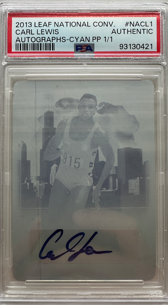 2013 Leaf National Convention Carl Lewis Cyan Printing Plate Auto 1/1