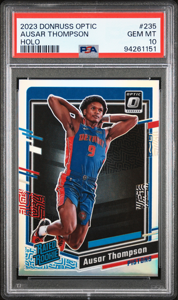 2023 Panini Donruss Optic Ausar Thompson Silver Holo Rookie RC #235 PSA 10 Pistons
