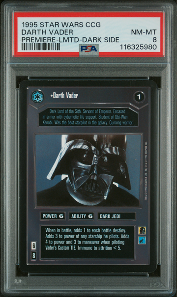 1995 Stars Wars CCG Premiere Edition Limited Darth Vader Dark Side Black Border PSA 8