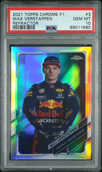 2021 Topps Chrome F1 Max Verstappen Refractor #3 PSA 10 Red Bull Formula 1
