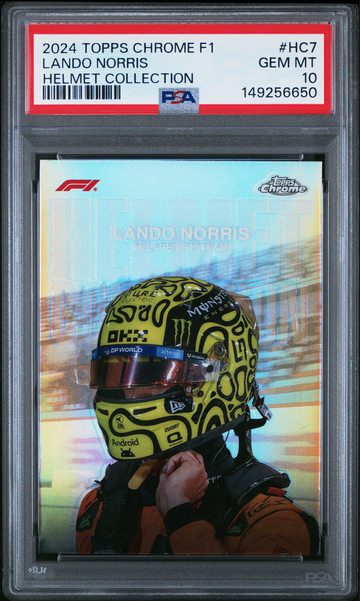 2024 Topps Chrome F1 Lando Norris Helmet Collection PSA 10