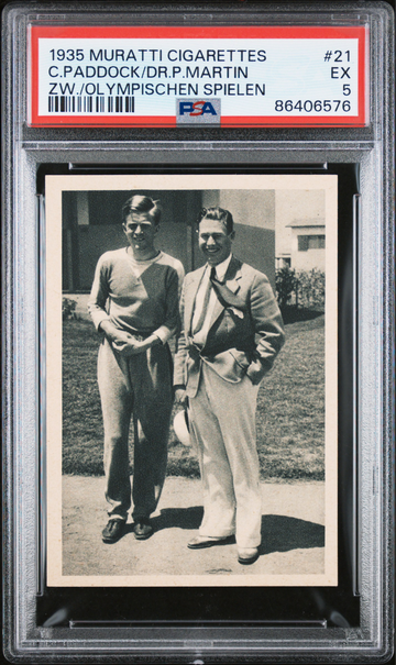 1935 Muratti Cigarettes Olympischen Spielen Charles Paddock Olympic Track & Field HOF PSA 5 #21
